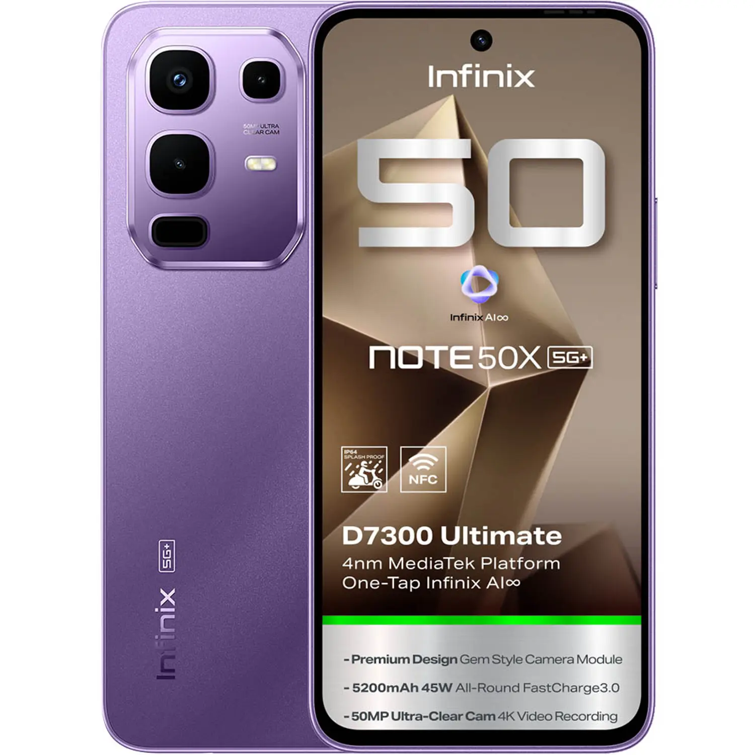 S500927388_1.webp Infinix Note 50X 5G 256GB 8GB RAM Enchanted Purple Dual Sim - Image 1
